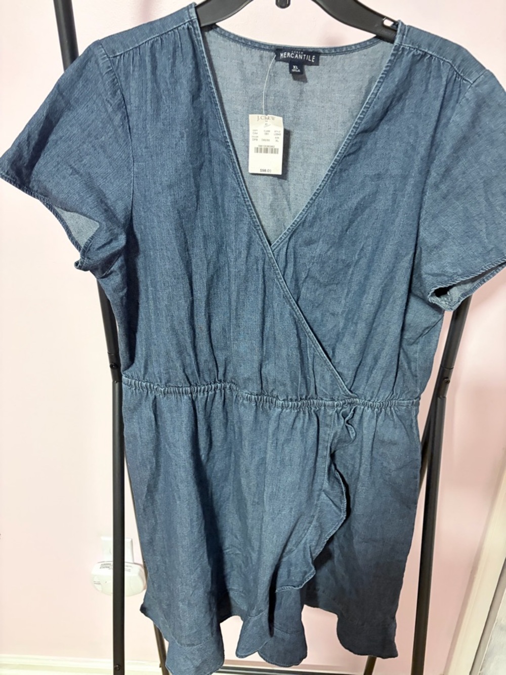 J. Crew Chambray Blue Wrap-Style Midi Dress